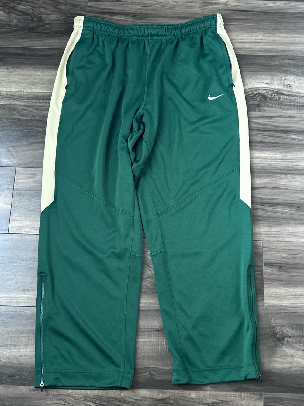 Nike Track Sweatpants Mens Size 3XL Dri-FIT Wide Leg Baggy Athletic Green Gold